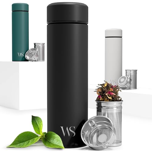 Thermosflasche + Tee/Früchte Sieb-INFUSER - Isolierte Edelstahl Thermo Teeflasche, BPA frei | Trinkflasche + Teesieb/Fruchteinsatz, 450ml To-Go Thermobecher Thermoskanne: Büro Sport Schule, Flasche Thermosflasche + Tee/Früchte Sieb-INFUSER - Isolierte Edelstahl Thermo Teeflasche, BPA frei | Trinkflasche + Teesieb/Fruchteinsatz, 450ml To-Go Thermobecher Thermoskanne: Büro Sport Schule, Flasche von Wilford & Sons