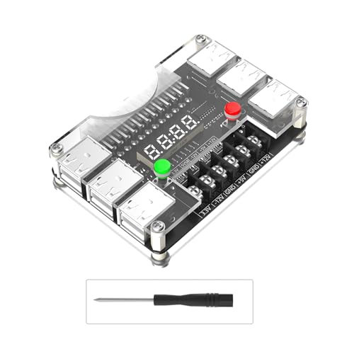 12Port USB 3A 3 3V 5V 12V -12V Ausgangsspannungen Power Breakouts Board Und Acrylgehäuse Kit ATX24Pin Breakouts Board von Wilgure