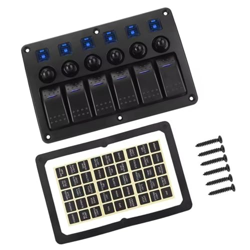LED Beleuchtet 6 Gang Rocker Schalter Tafel Mit Schaltungsschutzüberlast Sicherheit Für Autoboot UTV 12V 24V Systeme Wasserdichte Schaltertafel Für Boot LED Beleuchtet 6 Gang Rocker Schalter Tafel Mit Schaltungsschutzüberlast Sicherheit Für Autoboot UTV 12V 24V Systeme Wasserdichte Schaltertafel Für Boot von Wilgure