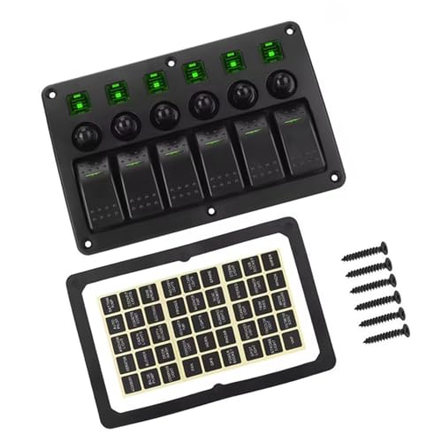 LED Beleuchtet 6 Gang Rocker Schalter Tafel Mit Schaltungsschutzüberlast Sicherheit Für Autoboot UTV 12V 24V Systeme Wasserdichte Schaltertafel Für Boot LED Beleuchtet 6 Gang Rocker Schalter Tafel Mit Schaltungsschutzüberlast Sicherheit Für Autoboot UTV 12V 24V Systeme Wasserdichte Schaltertafel Für Boot von Wilgure