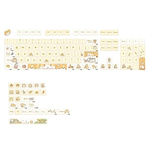 Wilgure 131 Tasten Tastenkappen XDA Profil Cartoon Tastenkappen PBT DyeSublimation Mechanische Tastatur Tastenkappe Antifettbeschichtung 131 Tasten PBT Tastenkappen Set Für Mechanische Tastaturen von Wilgure