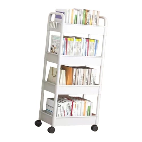 Wilgure 4 Ebenen Rolling Cart Für Snacks Und Getränke Entfernbarer Speicherregal Wagen Mit Rädern Für Büro Und Schulnutzungsfläche Sparsparende Haushaltsvorratsregal von Wilgure