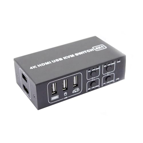 Wilgure 4-in-1-KVM Switches Kompatibel Für Einfache Eingangssignalumschaltung Video Und Audioübertragung Für Home Entertainment Wilgure 4-in-1-KVM Switches Kompatibel Für Einfache Eingangssignalumschaltung Video Und Audioübertragung Für Home Entertainment von Wilgure
