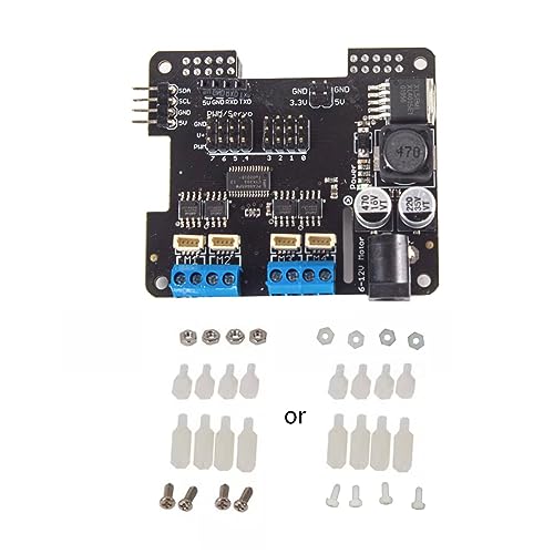 Wilgure Schrittmotor HAT Erweiterungsplatinen Für Raspberry 4B/3 Roboter Erweiterungsplatine Mit Schrauben DC6-12V Netzteil Schrittmotor HAT von Wilgure