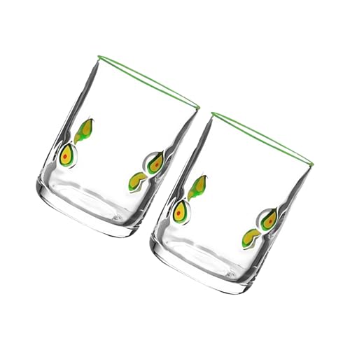 Wilgure Vintage Zitronenmuster Trinkgläser 14 Unzen Klares Becher Robuste Küchenfrau Für Weinsäfte Tabletop Display Vintage Saftbrille Mit Zitronendesign von Wilgure