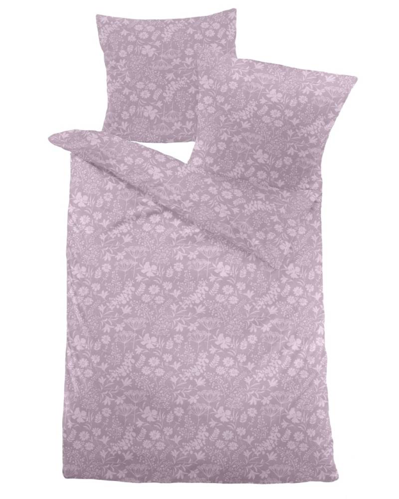 Dormisette Jacuqard Flanell Bettwäsche 135x200 Blumenwiese flieder 5064-62 von Wilh.Wülfing GmbH & Co