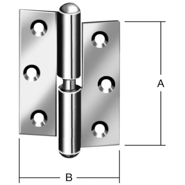 Möbelscharnier 50x40x1,5mm links Edelstahl von Wilhelm Albers Schiff