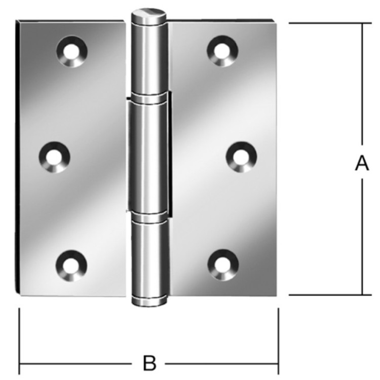 Türscharnier 90x85x2,5mm Edelstahl gebohrt von Wilhelm Albers Schiff