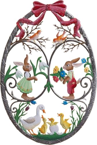 Wilhelm Schweizer Fensterbild Hasen und Enten aus Zinnlegierung - Wandbild - Bauernhaus, Garten - Wohnzimmer von Wilhelm Schweizer