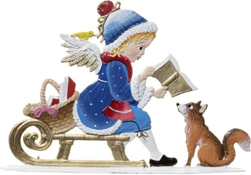 Wilhelm Schweizer Figur aus Zinnlegierung Engel Waldlesung von Wilhelm Schweizer