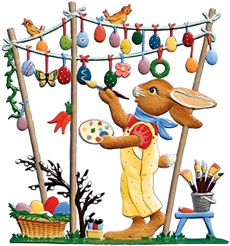 Wilhelm Schweizer Zinnfigur Hase beim Ostereiermalen - Jahreshase 2000 von Wilhelm Schweizer