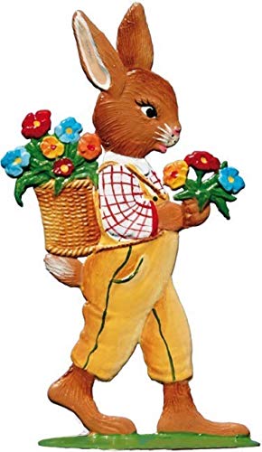 Wilhelm Schweizer Zinnfigur Hasenjunge mit Kiepe und Blumen von Wilhelm Schweizer