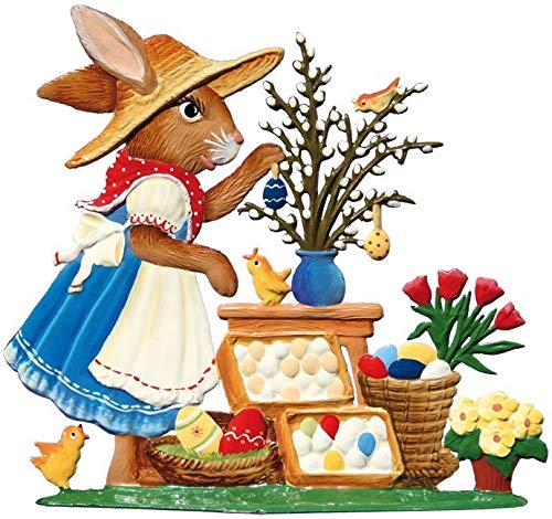 Wilhelm Schweizer Zinnfigur Hasenmädchen mit Ostereierstand - Jahreshase 2007 von Wilhelm Schweizer