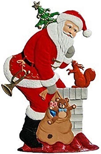 Wilhelm Schweizer Zinnfigur Nikolaus im Kamin Jahresnikolaus 1987 von Wilhelm Schweizer