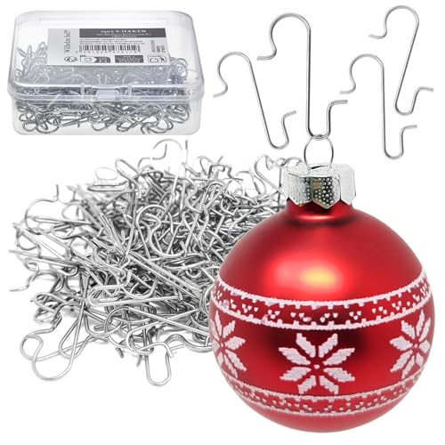 Wilhelm Sell® 150x Doppelhaken für Weihnachtsbaumschmuck - Wiederverwendbare Schnellaufhänger für Christbaum-Deko - Baumhaken aus Metall für Tannenbaumkugeln - Aufhänger für Christbaumkugeln von Wilhelm Sell
