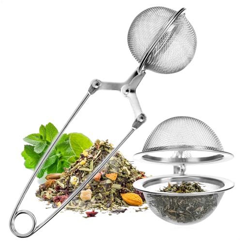 Wilhelm Sell® Teesieb aus rostfreiem Edelstahl - Tee-Ei in Kugelform - leicht zu reinigende Siebzange für losen Tee, Gewürze und Kräuter - feinmaschiger Teefilter (1 Stück) von Wilhelm Sell