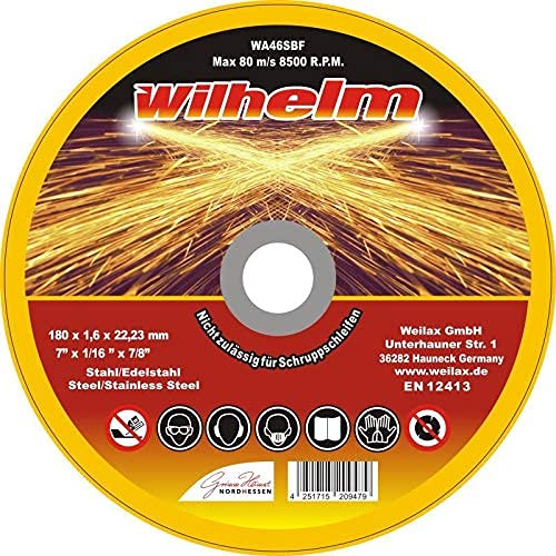 10 Wilhelm Trennscheiben Ø 180 Edelstahl Metall Stahl Inox Blech Flexscheiben Extradünn von Wilhelm