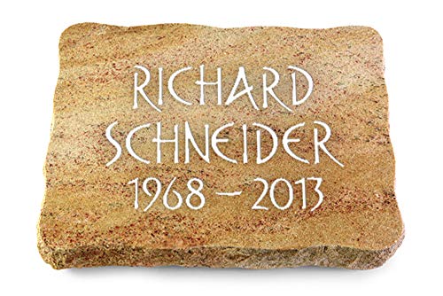 Wilhelmy Grabmale Grabplatte, Grabstein, Grabkissen, Urnengrabstein, Liegegrabstein Modell Pure 40 x 30 x 5 cm Kashmir-Granit, poliert inkl. Gravur (Ohne Ornament) von Wilhelmy Grabmale