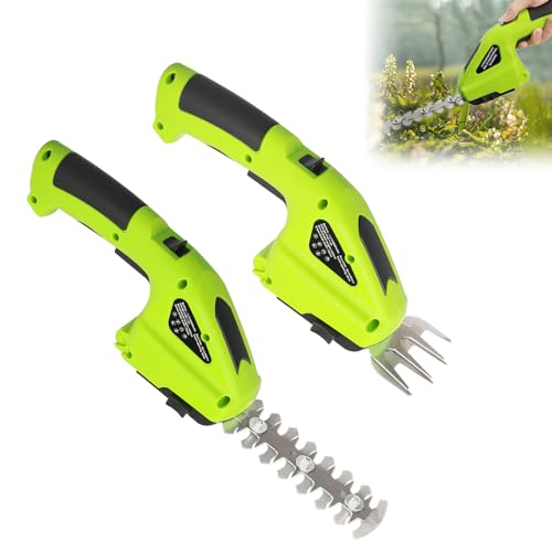 Elektrische Heckenschere, 2-in-1 Akku-Heckenschere und 7,2 V Grasschere, Handheld-Akku-Heckenschneider, Grasschere für Rasenkanten, Laubschnitt, Haushalt, Garten [UK Warehouse] von Wilitto