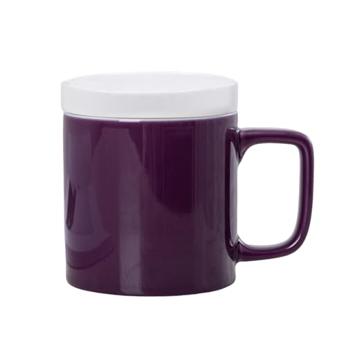 Keramik-Tee-Ei-Becher/Tasse, Teesieb-Tasse, Keramik-Tee-Einweichbecher mit Filter und Deckel Violett von Wilitto