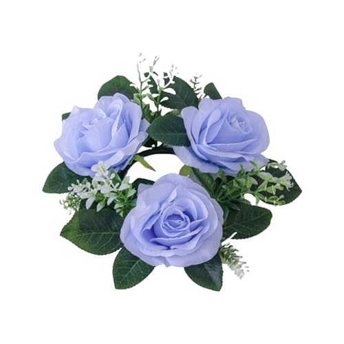 Tischdekoration, Girlande, handgefertigt, künstlicher Rosenkranz, Kerzenring, Frühlingsgrüne Blätter, Blume für Zuhause, Hochzeit, Party, Blau Tischdekoration, Girlande, handgefertigt, künstlicher Rosenkranz, Kerzenring, Frühlingsgrüne Blätter, Blume für Zuhause, Hochzeit, Party, Blau von Wilitto