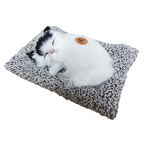 Wilitto Kätzchen Ornament Statisches Modell Kätzchen Welpe Modell Lovely Kitten Ornament Klangendes Tiermodell Bambus Holzkohle Auto Dekoration K von Wilitto