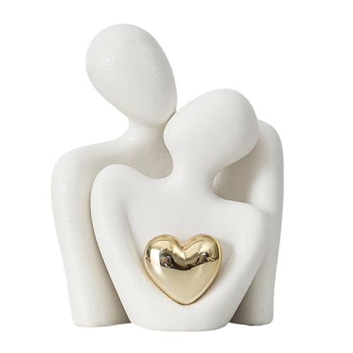 Wilitto Paar Figur mit Herz Dekor Umarmung Dekoration Keramikfigur Goldene Liebe Männer Frauen Umarmung Statue Skulptur Wohnzimmer Schlafzimmer Desktop Hochzeit Weiß M Wilitto Paar Figur mit Herz Dekor Umarmung Dekoration Keramikfigur Goldene Liebe Männer Frauen Umarmung Statue Skulptur Wohnzimmer Schlafzimmer Desktop Hochzeit Weiß M von Wilitto