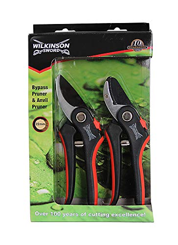 Wilkinson Sword 1111174W Bypass-Gartenschere und Amboss-Gartenschere, Doppelpack von Wilkinson Sword