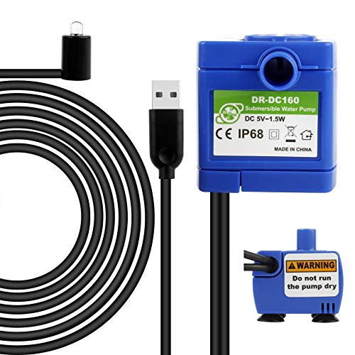 Wilktop Pet Fountain Pump,LED Licht Haustier Katze Wasser Brunnen Motor Zubehör Ersatz,für Mini Wasserpumpe,Katze Blumen Trinken Schüssel Wasser Spender Wilktop Pet Fountain Pump,LED Licht Haustier Katze Wasser Brunnen Motor Zubehör Ersatz,für Mini Wasserpumpe,Katze Blumen Trinken Schüssel Wasser Spender von Wilktop