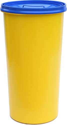 Will-Jeder Mülleimer 60l mit geruchsdichtem Deckel (Blau), Gelber Sack Ständer, Made in Germany, Müllsackständer ermöglicht rissfreie Säcke von Will-Jeder
