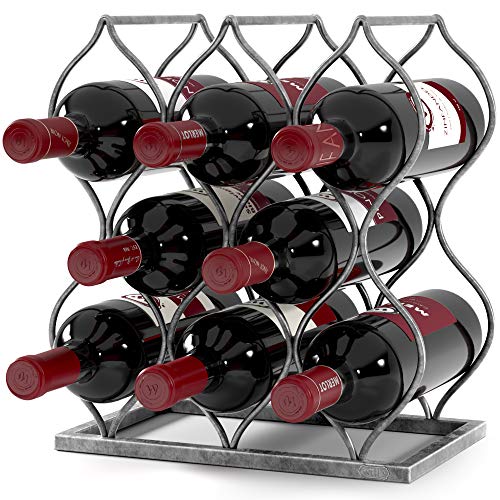 will's Tisch-Weinregal – Imperial Trellis (8 Flaschen, Silber) – freistehendes Tisch-Weinregal und Weinflaschenaufbewahrung, kein Zusammenbau erforderlich von will's