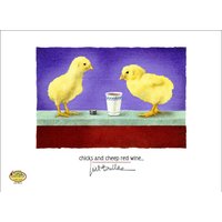 Küken Und Billiger Rotwein von WillBullasStudio