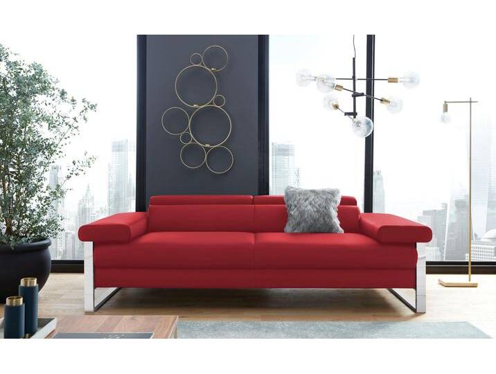 2-Sitzer Sofa, Longlife Leder Z59, ruby rot, 230×106×71 cm, Modern, W.SCHILLIG von Willi-Schillig