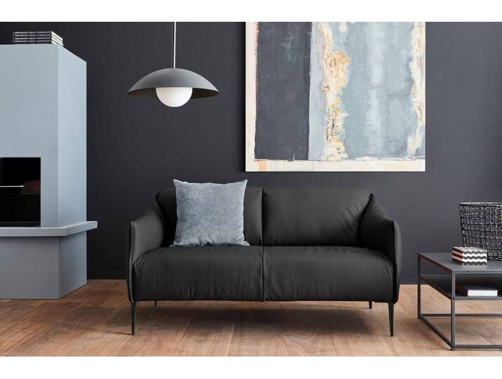 2-Sitzer W.SCHILLIG sally , schwarz (schwarz z59), B:154cm H:78cm T:84cm, Longlife Xtra-Leder Z59: Glattleder mit modischer Prägung. Hautstärke 0, 9 - 1, 1 mm., Sofas, mit Metallfüßen in Schwarz pulverbeschichtet, Breite 154 cm von Willi-Schillig