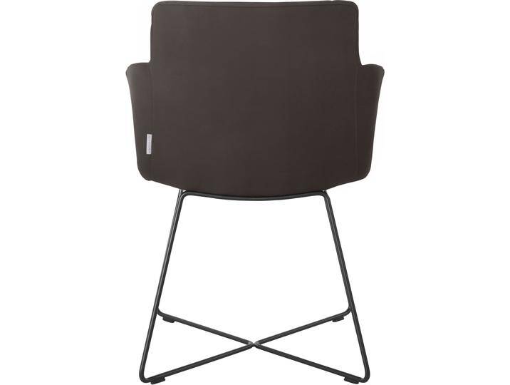 Armlehnstuhl W.SCHILLIG jakob , braun (braun z59, anthrazit pulverbeschichtet), B:57cm H:86cm T:62cm, Chenillegewebe V34 (52% Polyester, 38% Baumwolle, 10% Polyacryl), Longlife Xtra-Leder Z59: Glattleder mit modischer Prägung. Hautstärke 0, 9 - 1, 1 mm, ROHLEDER Chenille-Flachgewebe Q2 W77 (68% Polyacryl, 32% Polyester), ROHLEDER Jacquard-Flachgewebe Q2 W60 (63% Polyester, 37% Polyacryl), Velourgewebe V41 (100% Polyester), Stühle, mit Drahtrohrgestell in Schwarz pulverbeschichtet von Willi-Schillig