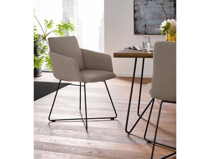 Armlehnstuhl W.SCHILLIG jakob , braun (stone z59, anthrazit pulverbeschichtet), B:57cm H:86cm T:62cm, Chenillegewebe V34 (52% Polyester, 38% Baumwolle, 10% Polyacryl);Longlife Xtra-Leder Z59: Glattleder mit modischer Prägung. Hautstärke 0, 9 - 1, 1 mm;ROHLEDER Chenille-Flachgewebe Q2 W77 (68% Polyacryl, 32% Polyester);ROHLEDER Jacquard-Flachgewebe Q2 W60 (63% Polyester, 37% Polyacryl);Velourgewebe V41 (100% Polyester), Stühle, mit Drahtrohrgestell in Bronze pulverbeschichtet von Willi-Schillig