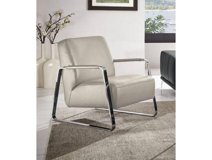Cocktailsessel W.SCHILLIG quadroo Designsessel, Loungesessel , grau (eisgrau z59), B:65cm H:82cm T:82cm, Velourgewebe V41 (100% Polyester), Longlife Xtra-Leder Z59 - Glattleder, Longlife Xtra-Leder Z73 - Glattleder, Stoff S37 (100% Polyester): Luxus-Microfaser in Lederoptik, Sessel, mit bezogenen Armlehnen, Gestell in Chrom glänzend von Willi-Schillig