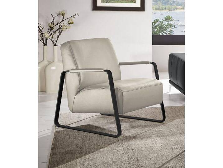 Cocktailsessel W.SCHILLIG quadroo Loungesessel , grau (eisgrau z59), B:65cm H:82cm T:82cm, Velourgewebe V41 (100% Polyester), Longlife Xtra-Leder Z59 - Glattleder, Longlife Xtra-Leder Z73 - Glattleder, Stoff S37 (100% Polyester): Luxus-Microfaser in Lederoptik, Sessel, mit bezogenen Armlehnen, Gestell in Schwarz pulverbeschichtet von Willi-Schillig