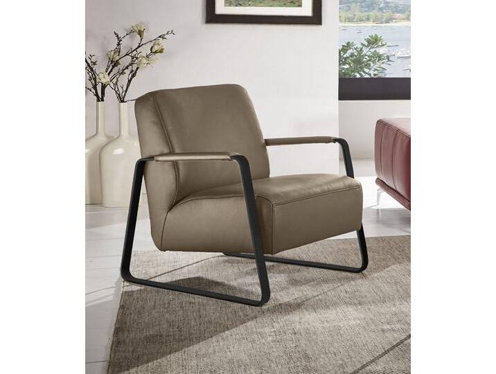 Cocktailsessel W.SCHILLIG quadroo Loungesessel , orange (terra z73), B:65cm H:82cm T:82cm, Velourgewebe V41 (100% Polyester), Longlife Xtra-Leder Z59 - Glattleder, Longlife Xtra-Leder Z73 - Glattleder, Stoff S37 (100% Polyester): Luxus-Microfaser in Lederoptik, Sessel, mit bezogenen Armlehnen, Gestell in Schwarz pulverbeschichtet von Willi-Schillig