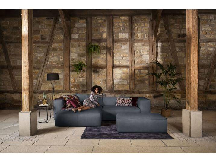 Ecksofa W.SCHILLIG around-the-block, modern und elegant, bequem, L-Form , blau (blau z69), B:300cm H:66cm T:164cm, Longlife Xtra-Leder Z69: Das feinnarbige, gedeckte Softleder Z69 besticht durch seine außergewöhnliche Weichheit im trendigen u00bbVintage-Looku00ab, Hautstärke 0, 9 - 1, 1 mm, Longlife fabric Flachgewebe T88 (100% Polyester), Sofas, mit eleganter Biese, mit Federkern von Willi-Schillig