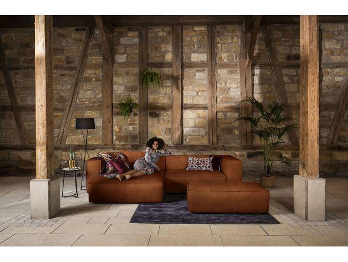 Ecksofa W.SCHILLIG around-the-block, modern und elegant, bequem, L-Form , braun (cognac z69), B:300cm H:66cm T:164cm, Longlife Xtra-Leder Z69: Das feinnarbige, gedeckte Softleder Z69 besticht durch seine außergewöhnliche Weichheit im trendigen u00bbVintage-Looku00ab, Hautstärke 0, 9 - 1, 1 mm, Longlife fabric Flachgewebe T88 (100% Polyester), Sofas, mit eleganter Biese, mit Federkern von Willi-Schillig