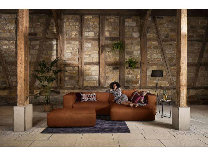 Ecksofa W.SCHILLIG around-the-block, modern und elegant, bequem, L-Form , braun (cognac z69), B:300cm H:66cm T:164cm, Longlife Xtra-Leder Z69: Das feinnarbige, gedeckte Softleder Z69 besticht durch seine außergewöhnliche Weichheit im trendigen u00bbVintage-Looku00ab, Hautstärke 0, 9 - 1, 1 mm, Longlife fabric Flachgewebe T88 (100% Polyester), Sofas, mit eleganter Biese, mit Federkern von Willi-Schillig