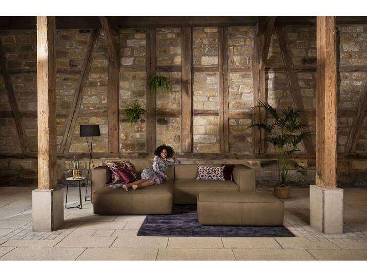Ecksofa W.SCHILLIG around-the-block, modern und elegant, bequem, L-Form , braun (fango z69), B:300cm H:66cm T:164cm, Longlife Xtra-Leder Z69: Das feinnarbige, gedeckte Softleder Z69 besticht durch seine außergewöhnliche Weichheit im trendigen u00bbVintage-Looku00ab, Hautstärke 0, 9 - 1, 1 mm, Longlife fabric Flachgewebe T88 (100% Polyester), Sofas, mit eleganter Biese, mit Federkern von Willi-Schillig