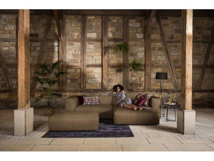 Ecksofa W.SCHILLIG around-the-block, modern und elegant, bequem, L-Form , braun (fango z69), B:300cm H:66cm T:164cm, Longlife Xtra-Leder Z69: Das feinnarbige, gedeckte Softleder Z69 besticht durch seine außergewöhnliche Weichheit im trendigen u00bbVintage-Looku00ab, Hautstärke 0, 9 - 1, 1 mm, Longlife fabric Flachgewebe T88 (100% Polyester), Sofas, mit eleganter Biese, mit Federkern von Willi-Schillig