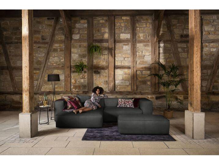 Ecksofa W.SCHILLIG around-the-block, modern und elegant, bequem, L-Form , grau (anthrazit z69), B:300cm H:66cm T:164cm, Longlife Xtra-Leder Z69: Das feinnarbige, gedeckte Softleder Z69 besticht durch seine außergewöhnliche Weichheit im trendigen u00bbVintage-Looku00ab, Hautstärke 0, 9 - 1, 1 mm, Longlife fabric Flachgewebe T88 (100% Polyester), Sofas, mit eleganter Biese, mit Federkern von Willi-Schillig