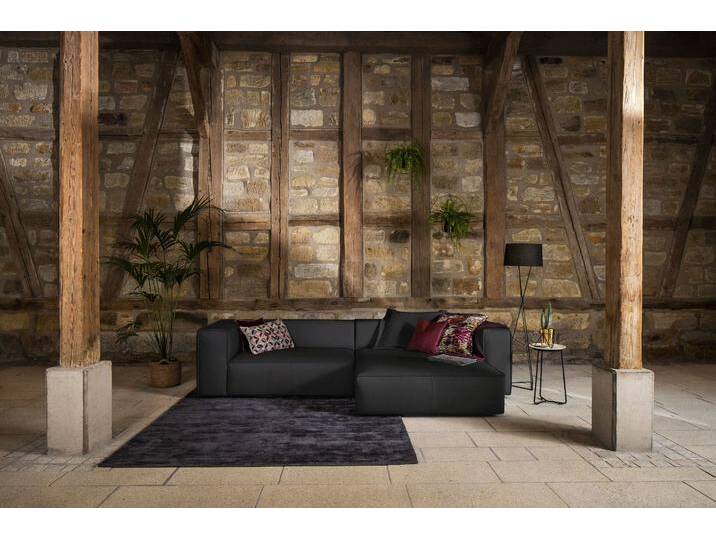 Ecksofa W.SCHILLIG around-the-block, modern und elegant, bequem, L-Form , schwarz (schwarz z59), B:300cm H:66cm T:164cm, Longlife Xtra-Leder Z59: Glattleder mit modischer Prägung. Hautstärke 0, 9 - 1, 1 mm, Sofas, mit eleganter Biese, mit Federkern von Willi-Schillig