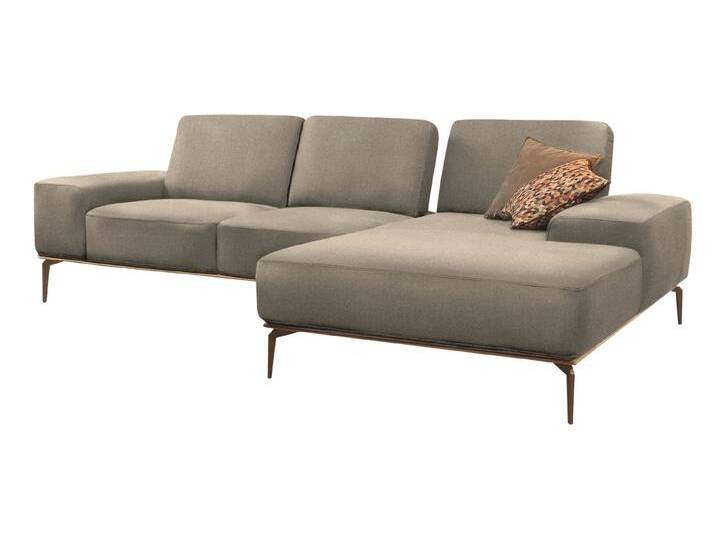 Ecksofa W.SCHILLIG run, Designsofa mit tollem Sitzkomfort, bequem, L-Form , beige (ecru w82), B:279cm H:88cm T:178cm, Longlife Xtra-Leder Z73: Naturwalkleder der Luxusklasse aus den erlesensten Rohhäuten. Hautstärke 1, 1 – 1, 3 mm;ROHLEDER Jacquard-Flachgewebe Q2 W60 (63% Polyester, 37% Polyacryl);ROHLEDER Chenille-Flachgewebe Q2 W77 (68% Polyacryl, 32% Polyester);Stoff S37 (100% Polyester), Sofas, mit Holzsockel, Füße in Bronze pulverbeschichtet, Breite 279 cm von Willi-Schillig