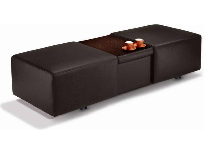 Hocker W.SCHILLIG taboo , braun (braun z59), B:130cm H:41cm T:64cm, Flachgewebe S22 (100% Polyester), Stoff S37 (100% Polyester): Luxus-Microfaser in Lederoptik, Longlife Xtra-Leder Z59: Glattleder mit modischer Prägung. Hautstärke 0, 9 - 1, 1 mm, Longlife Xtra-Leder Z69: Das feinnarbige, gedeckte Softleder Z69 besticht durch seine außergewöhnliche Weichheit im trendigen u00bbVintage-Looku00ab, Hautstärke 0, 9 - 1, 1 mm, Hocker, ausziehbar, inklusive Zwischenablage von Willi-Schillig