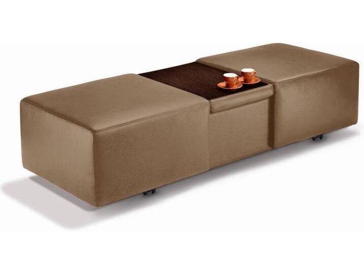 Hocker W.SCHILLIG taboo , braun (fango z69), B:130cm H:41cm T:64cm, Flachgewebe S22 (100% Polyester), Stoff S37 (100% Polyester): Luxus-Microfaser in Lederoptik, Longlife Xtra-Leder Z59: Glattleder mit modischer Prägung. Hautstärke 0, 9 - 1, 1 mm, Longlife Xtra-Leder Z69: Das feinnarbige, gedeckte Softleder Z69 besticht durch seine außergewöhnliche Weichheit im trendigen u00bbVintage-Looku00ab, Hautstärke 0, 9 - 1, 1 mm, Hocker, ausziehbar, inklusive Zwischenablage von Willi-Schillig
