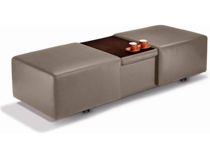 Hocker W.SCHILLIG taboo , braun (stone z59), B:130cm H:41cm T:64cm, Flachgewebe S22 (100% Polyester), Stoff S37 (100% Polyester): Luxus-Microfaser in Lederoptik, Longlife Xtra-Leder Z59: Glattleder mit modischer Prägung. Hautstärke 0, 9 - 1, 1 mm, Longlife Xtra-Leder Z69: Das feinnarbige, gedeckte Softleder Z69 besticht durch seine außergewöhnliche Weichheit im trendigen u00bbVintage-Looku00ab, Hautstärke 0, 9 - 1, 1 mm, Hocker, ausziehbar, inklusive Zwischenablage von Willi-Schillig